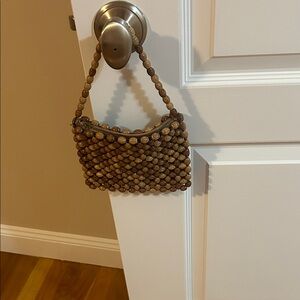 Vintage wooden beaded bag